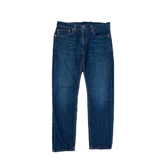 Levi Strauss 505 Men’s Denim Blue Jeans 34x32 Straight Leg - Picture 1 of 9